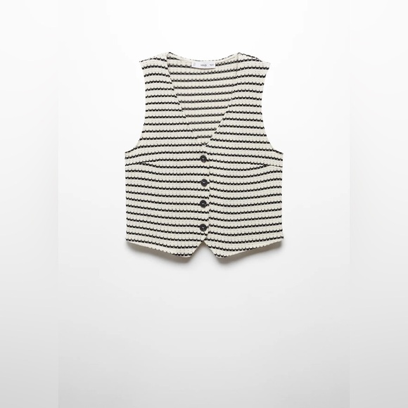 Mango Crochet striped top / Size M - Picture 7 of 7